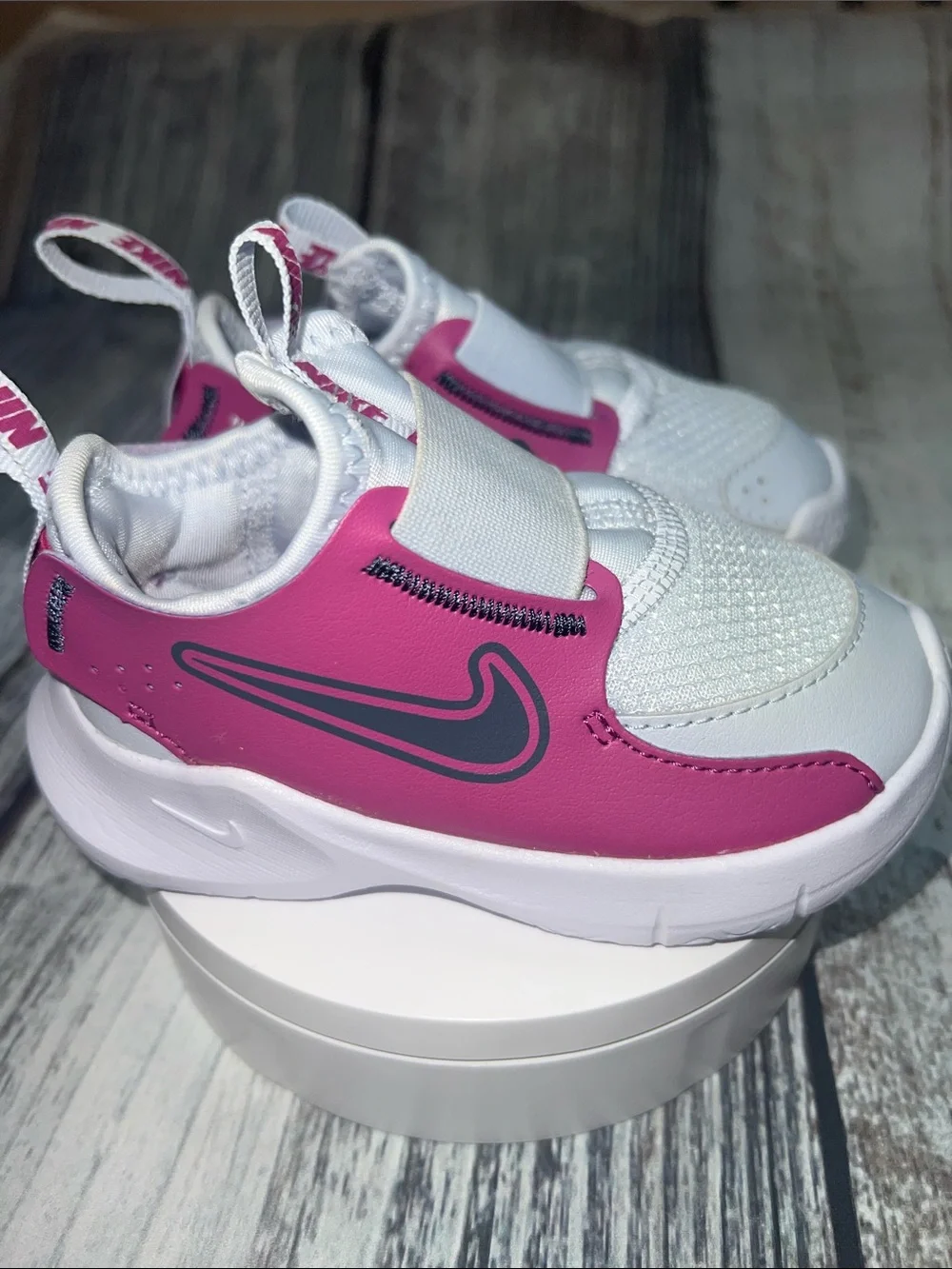 Nike Flex Runner 3 Infant Sneakers White/Pink Size 6C | NWOT